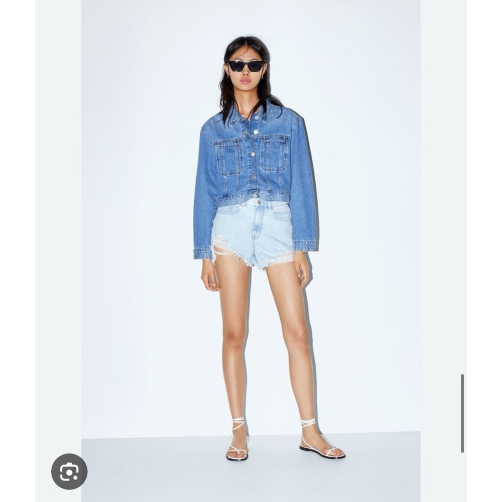 Zara High Waisted Ripped Shorts